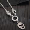 Skull Women Fashion Pendant Necklace With Alloy Material And Water Chain Wave
