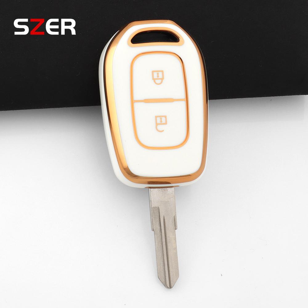 2 Buttons Tpu Key Case Cover Holder Keychain For Renault Duster Dokker Logan Stepway Clio 5 Ss2 For Dacia Sandero Stepway Logan