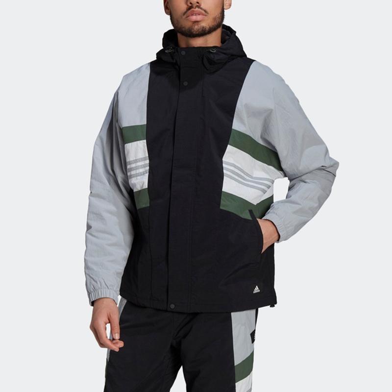 Adidas Ultraboost Jacket With Fleece Lining And Woven Hood Men Outerwear Silver-Gray GU1739