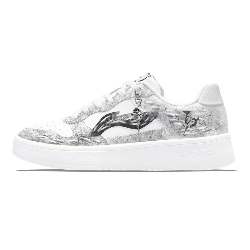 Li Ning Floating Boat Skateboard Shoes Men's Low top Black/White/Gray AGCS419-1(Team1848--SBOX)