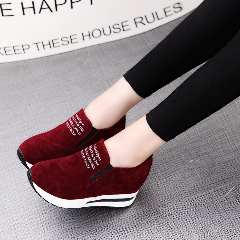 New Arrival Women Shoes Wedge Increase Shoes Black Shoes Women Sneakers Leisure Platform Shoes Breathable Zapatos De Mujer