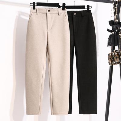 Thickened Tweed Trousers for Women Autumn and Winter Plus Size Straight Trousers Casual Trousers
