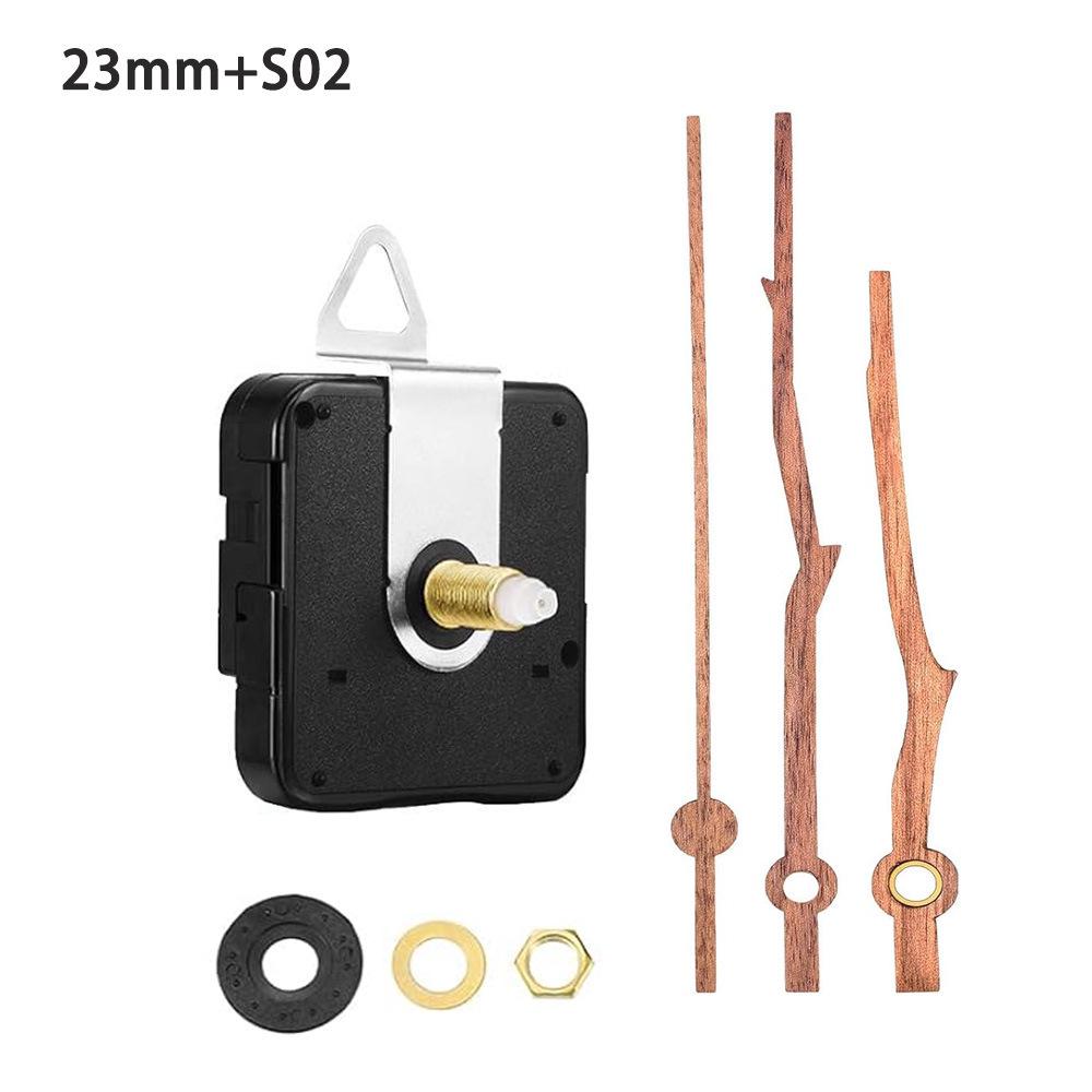 Silent DIY Cross-Border Long Shaft Clock Movement with Walnut Wood Hands - 4 Styles Available