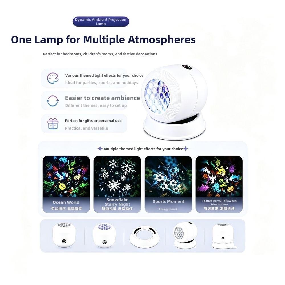 Ocean World Dreamy Ocean Projector USB Rechargeable Projector Lamp Bedroom Decoration