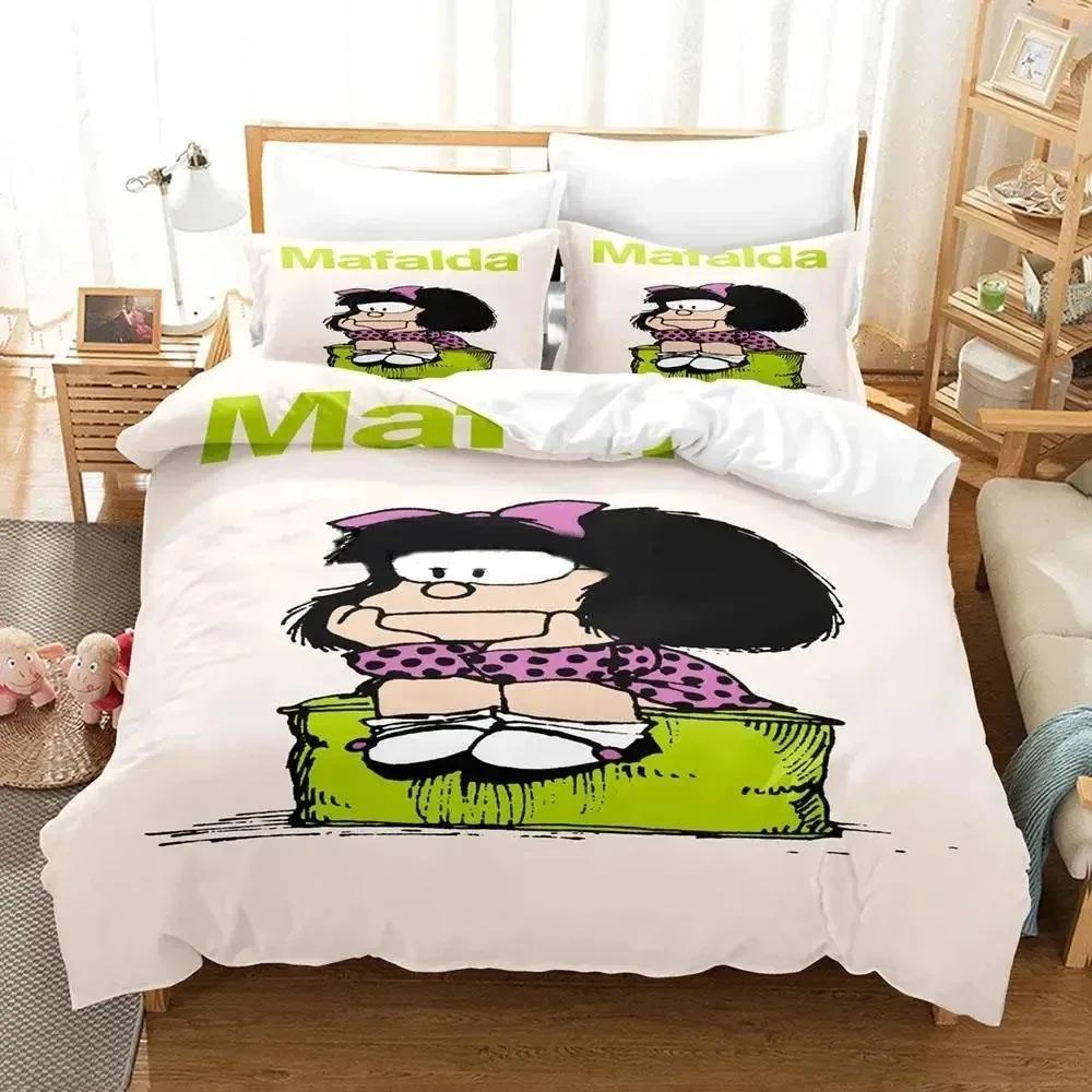 3D Print Mafalda Bedding Set Duvet Cover Bed Set Quilt Cover Pillowcase Comforter king Queen Size Boys Adult Bedding Set