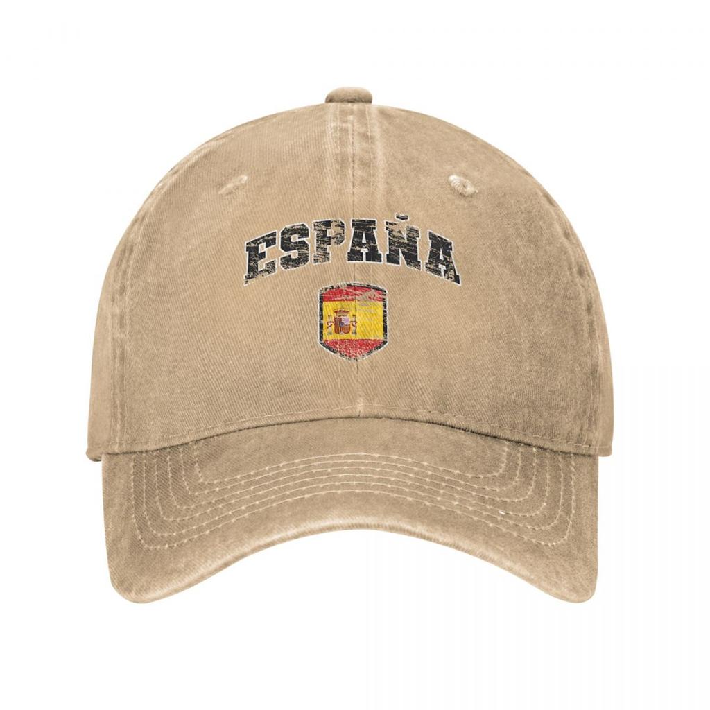 Espana Spain With Spanish Flag Men Women Baseball Caps Shield Textured Distressed Washed Hats Cap Vintage Snapback Hat