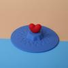 Food-grade Silicone Cup Lid Tree Stump, Red Drop-glued Heart, Various Silicone Cup Lids for Mugs, Dust-proof Home Items