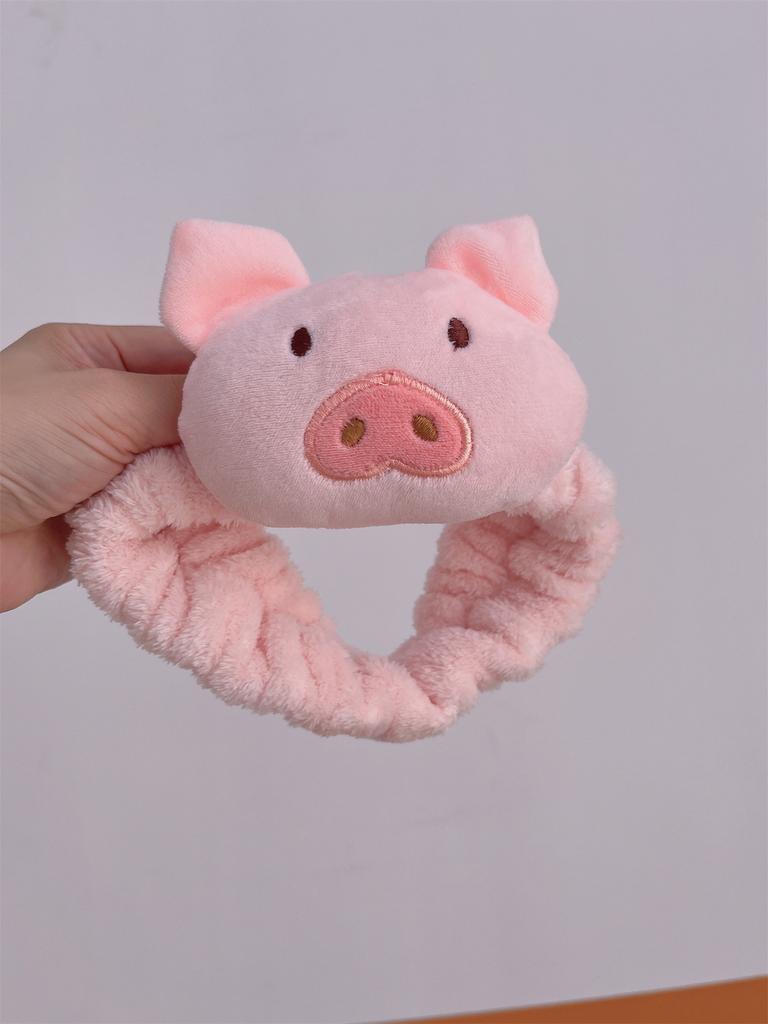 Großes Niedliches Plüsch Schweinekopf Haarband Flauschiges Gesicht Waschen Haarschmuck Rosa Schweinekopf Stirnband