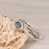 Natural Labradorite Ring, 925 Sterling Silver Ring, Oval Blue Flash Gemstone Ring, Twisted Band Minimalist Jewelry Gift for Her.