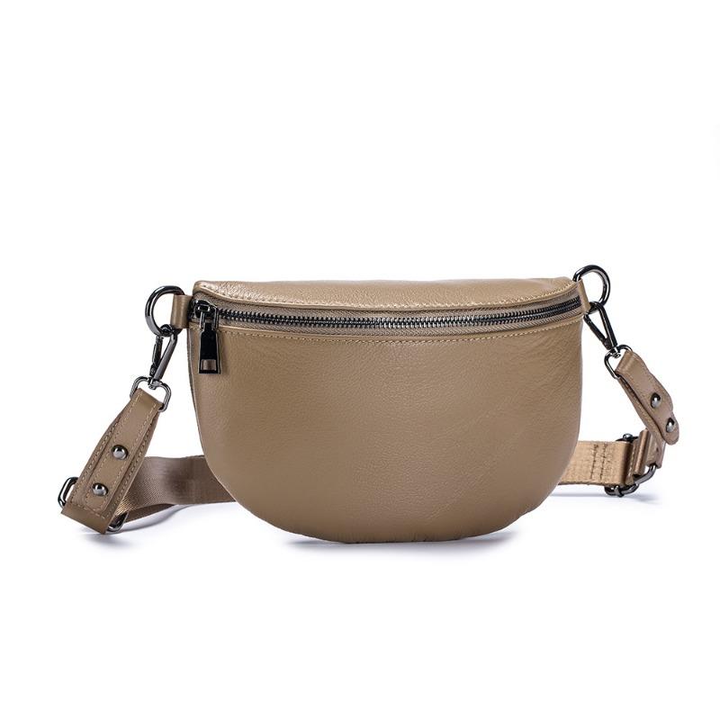 

Leather large-capacity fanny pack women s premium messenger bag new first-layer cowhide trendy breast bag simple shoulder bag
