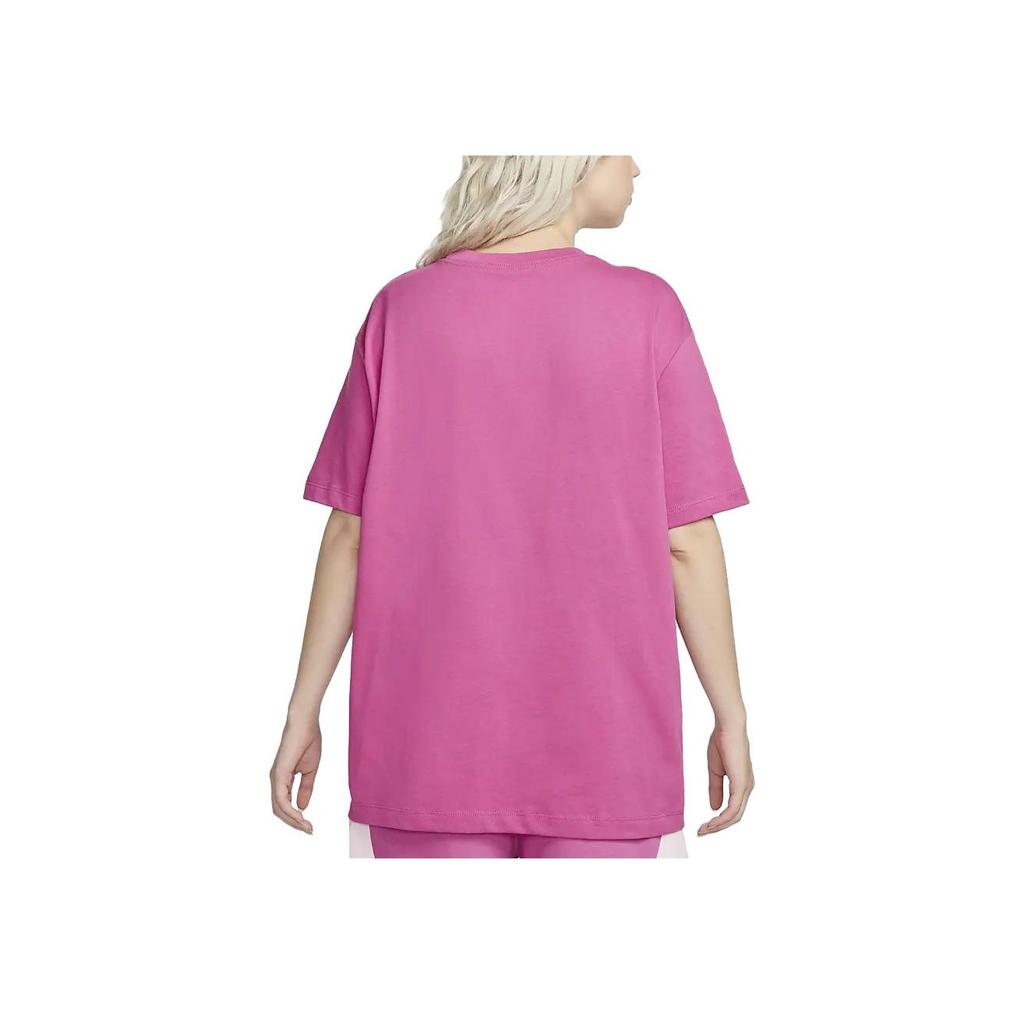 Nike American Retro Logo Letter Print Round Neck Loose Short Sleeve T-Shirt Women T-Shirt Rose-Red DX7919-675