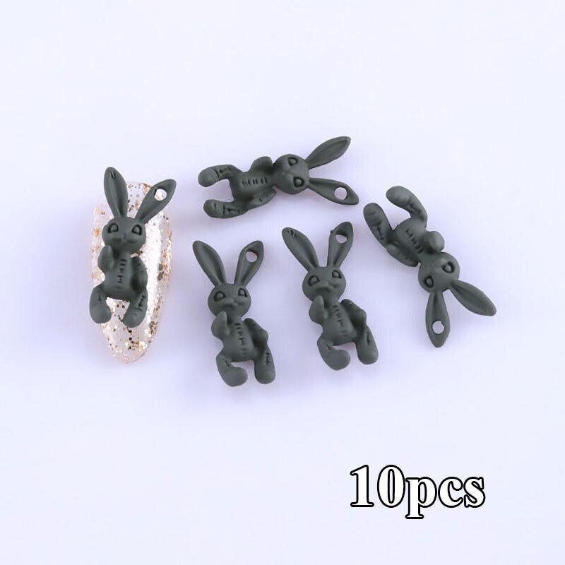 Schädel Hase Kaninchen Nail Art Dekor Harz Maniküre Werkzeuge DIY Dekoration matt niedlich