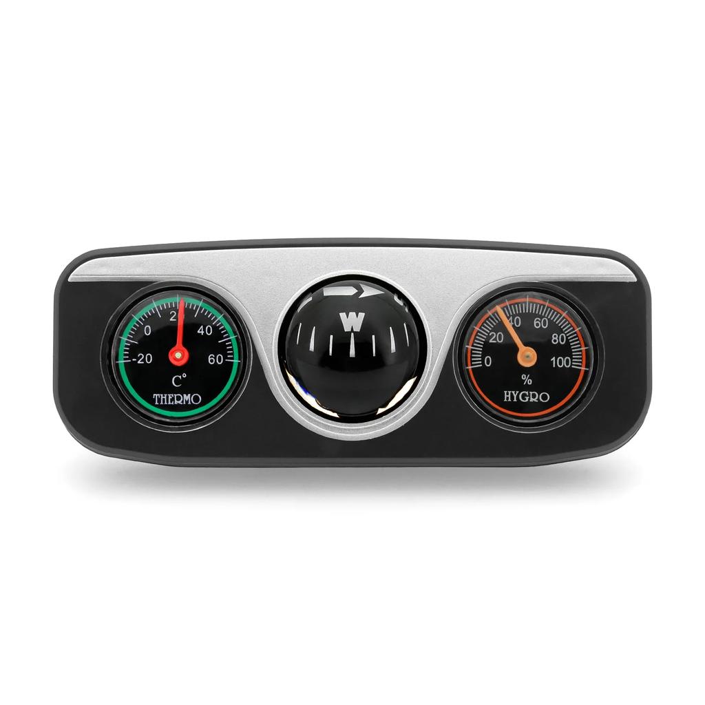 Car Compass Ornaments Decoration 3 In 1 Guide Ball Compass Hygrometer Thermometer For Auto Boat Vehicles Interior Accessories