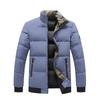 Mens Winter Warm Cotton Puffer Jacket Short Style Stand Collar Loose Fit Zipper Front Daily Wear