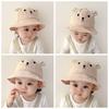 Solid Color Baby Bucket Hat Cotton Boys Girls Sunhat Cute Baby Bear Hat  Toddler