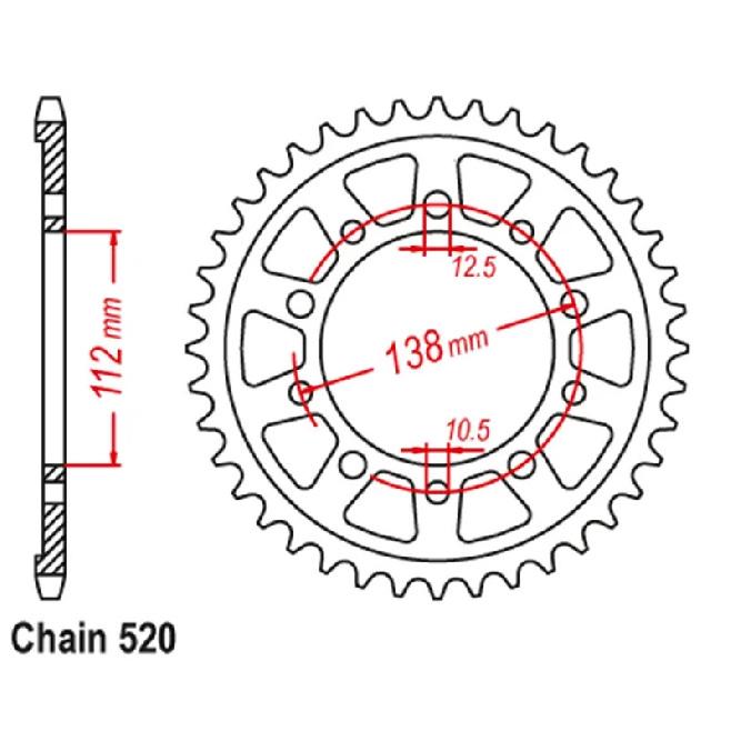 520 Motorcycle Rear Sprocket Gear For Honda CB500F CB500FA 13-21 CB500X CB500XA 13-18 CBR500R CBR500RA 13-21 NC750XD 14-25