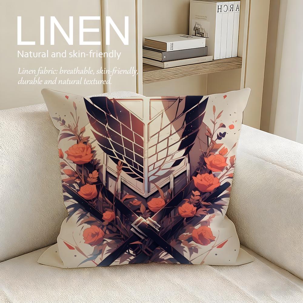 Action Attack On Titan Cushion Cover Pillowcase Set Pcs X X Breathable Washable Sofa Cushion Cover