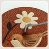 4Pcs/set Non-slip Print Coaster Imitation Woven Table Mat Creative Coffee Cup Mat