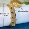 CMM High-quality Dubai Luxury Jewelry Set Retro Italian Hand-Brushed Craftsmanship Golden Inlaid Zircon Woman Bangle Ring Sets