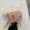 Ielgy High-End Fashion Chain Diamond Texture Small Square Bag