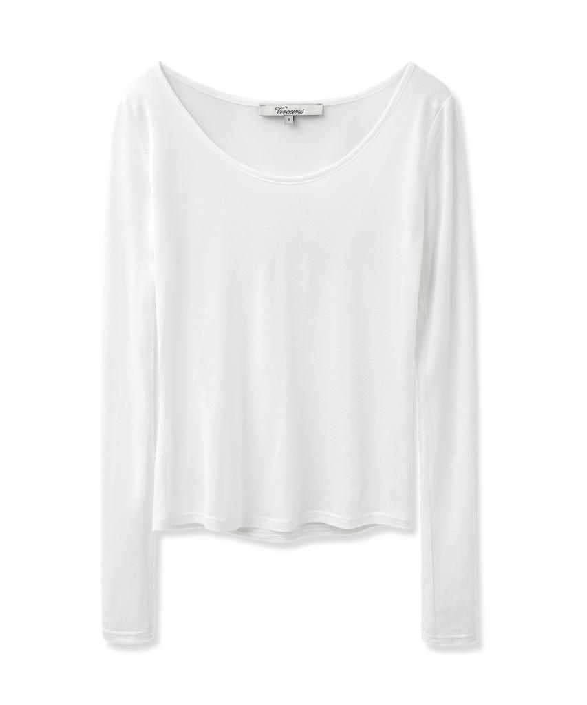 VIVACIOUS Brin See-Through Round Neck Tee_6 Colors