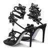 Eilyken Sexy CRYSTAL Flower Thin Heels Banquet Prom Women Sandals Street Style Open Toe Narrow Band Ankle Strap Gladiator Shoes