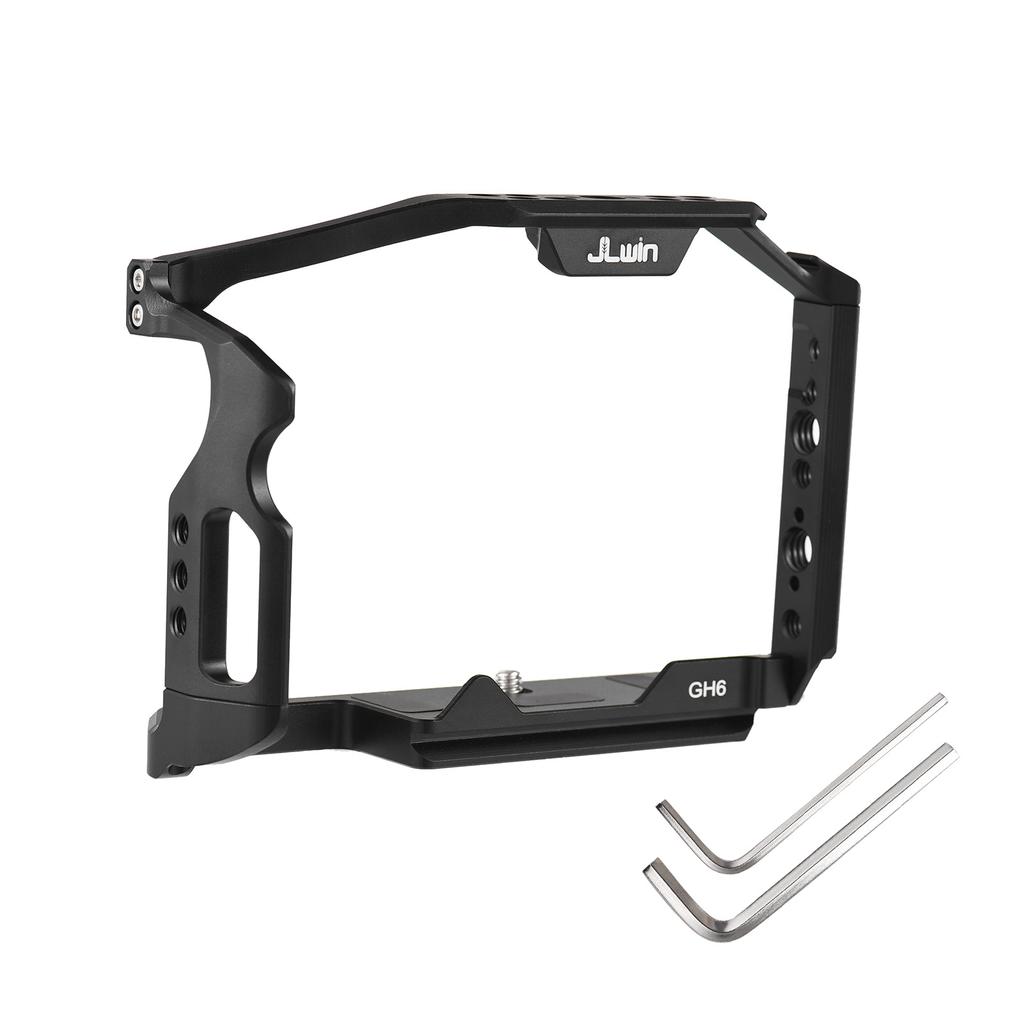 JLwin Kameraschutzkäfig aus Aluminiumlegierung mit Kaltschuhhalterung, magnetischem Schraubenschlüsselschlitz, zahlreiche