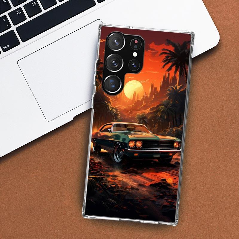 Custodia per Telefono Auto Classica Vintage Old Retro per Samsung Galaxy S24 S23 S22 Ultra S21 S20 Fe S10 Plus S10E S9 S8 + Shell Coque