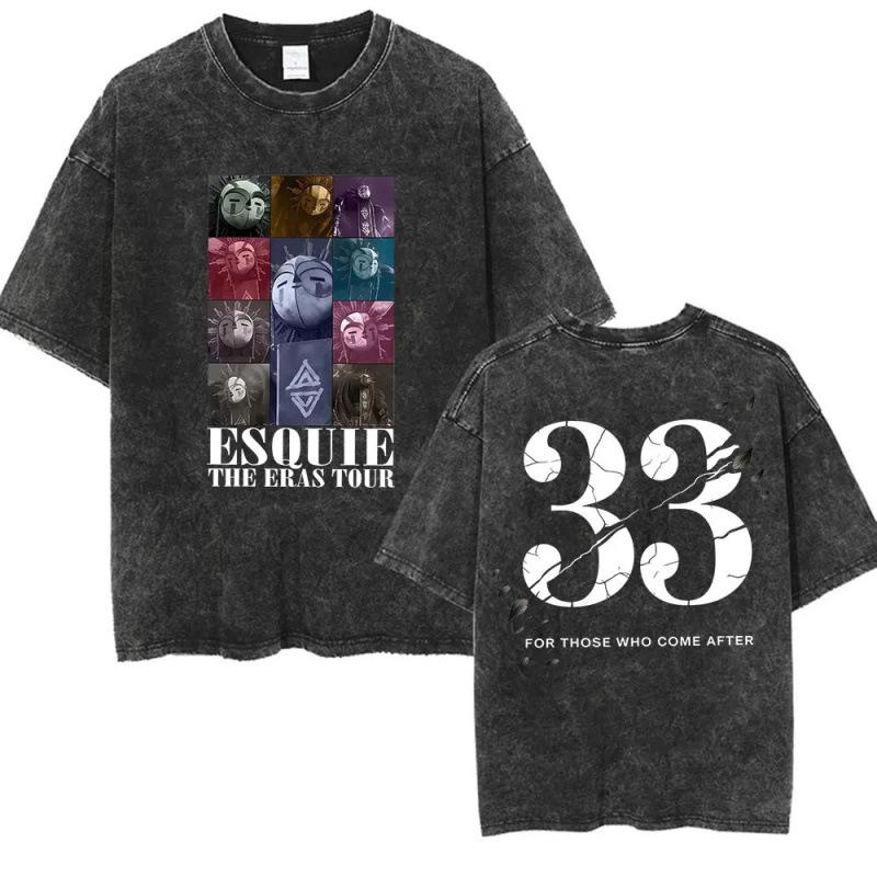 Fashion Personality T-Shirt Game Clair Obscur Expédition 33 Vintage Washed