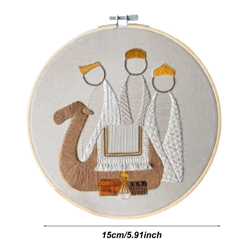 

Beginners Nativity Scene Embroidery Set Nativity Scene Crafts Kit Embroidery Ornament Kit With Colored Thread For Beginners Men