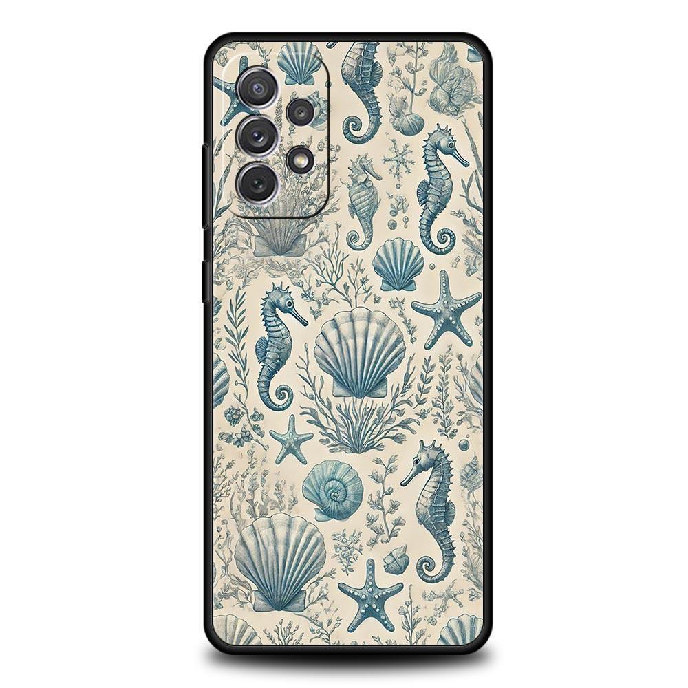 Blue Ocean Fish Phone Case for Samsung Galaxy A55 A35 A15 A14 A13 A25 A54 A51 A71 A72 A73 A32 A52 A41 5G Soft TPU Shell Fundas