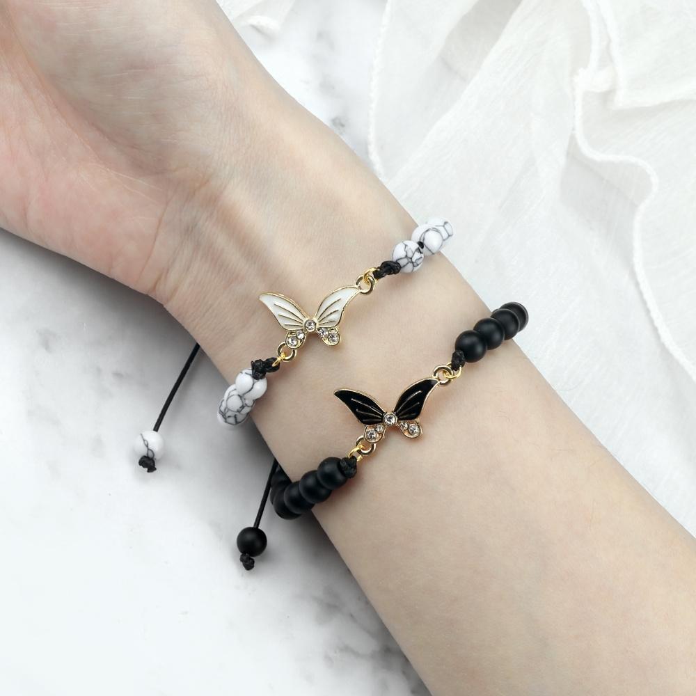 Butterfly Bracelet For Women Girl Elegant Adjustable Chain Charm Energy Jewelry Gold Silver Plated Gift For Her Birthday