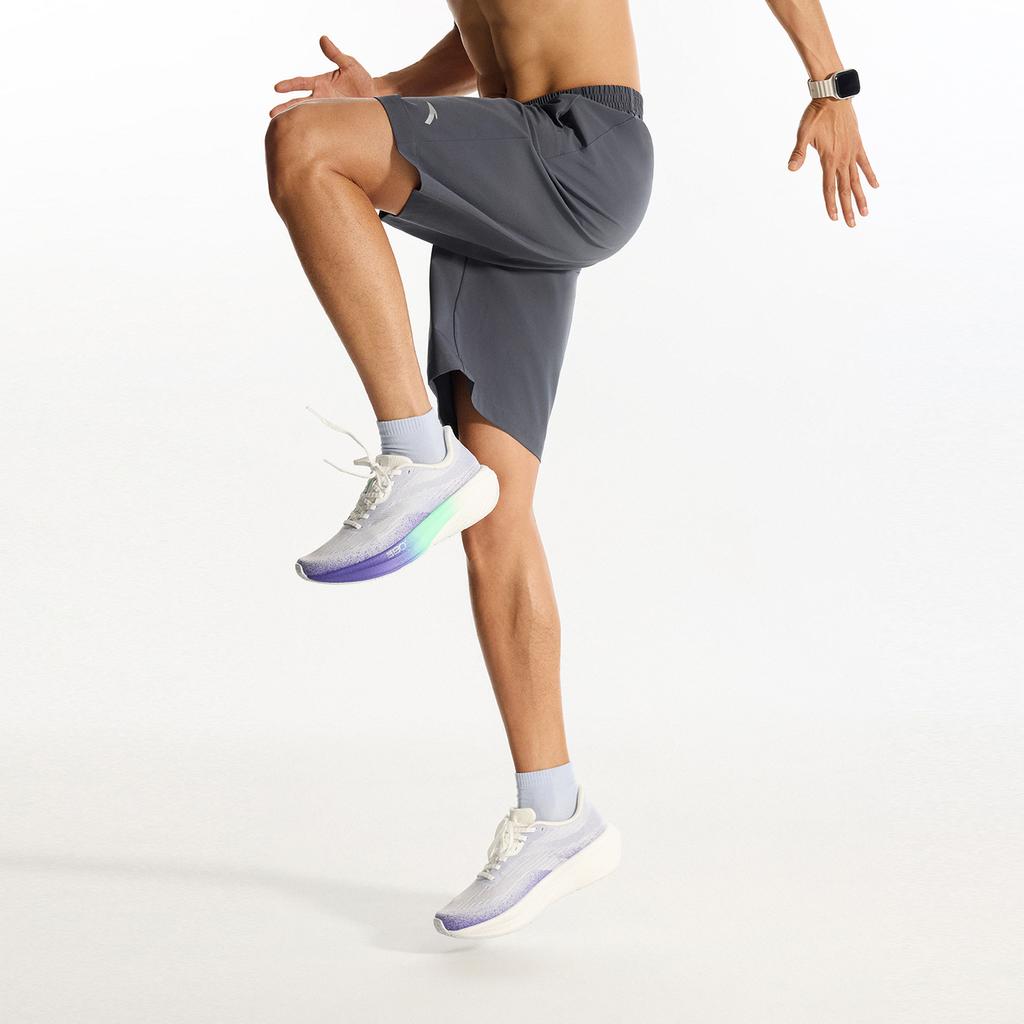 Anta Plain Logo Print Elastic Waist Straight Leg Sports Casual Woven Shorts Men bottoms Gray 952627502-4