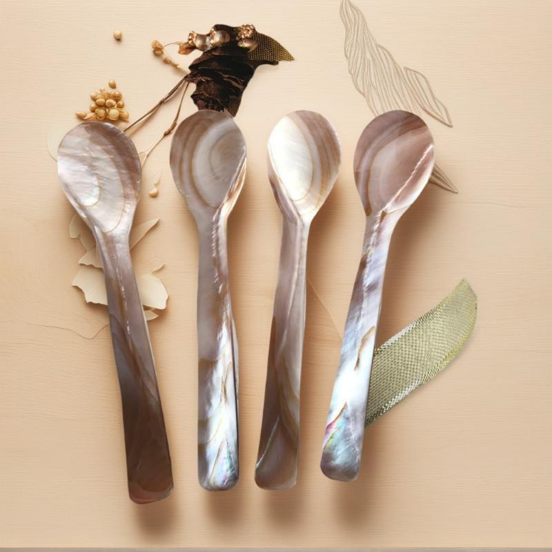 7/9cm Natural Shell Handmade Versatile Creative Ice Cream Spoon For Home Use Spoon Kitchen Tool