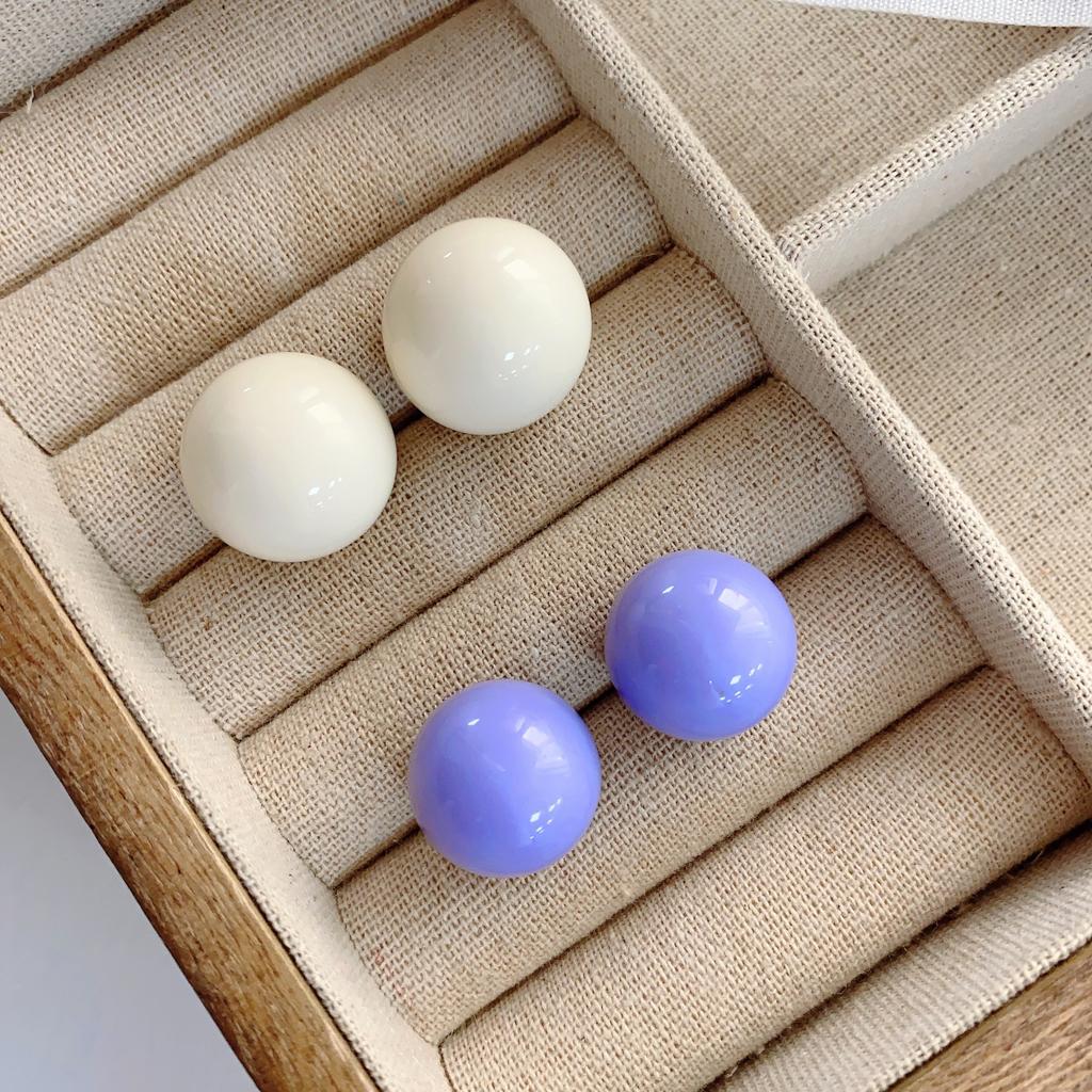 Dopamine Small Fresh Candy Ball Stud Earrings Women'S Summer Temperament Commuter Earrings Senior Sense Earrings