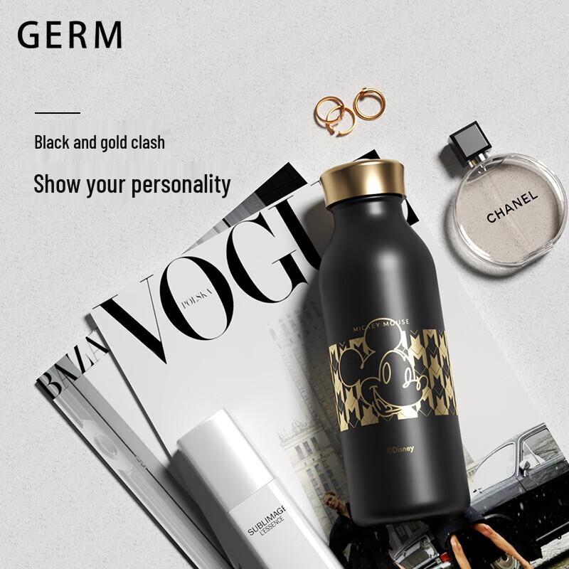 Germ Mickey Series Black Gold 430ml Insulated Water Bottle 430ml