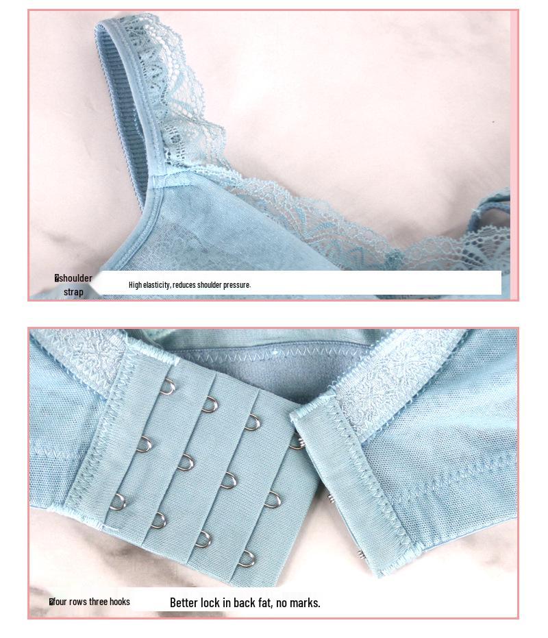 Lace Wire-Free Breathable Breast Cover Bra with Insertable Pads - Style 8801
