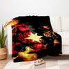 Captain Marvel vs Iron Man: Epic Battle Comic Art PrintBlanket Flannel Throw Blanket for Sofa, Bed, Travel, Camping, Office, Couch, Chair