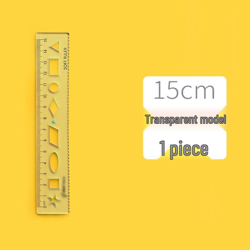 Multi-functional Ruler Set: Bendable 15cm & 20cm Wave-Line Rulers for Primary Students
