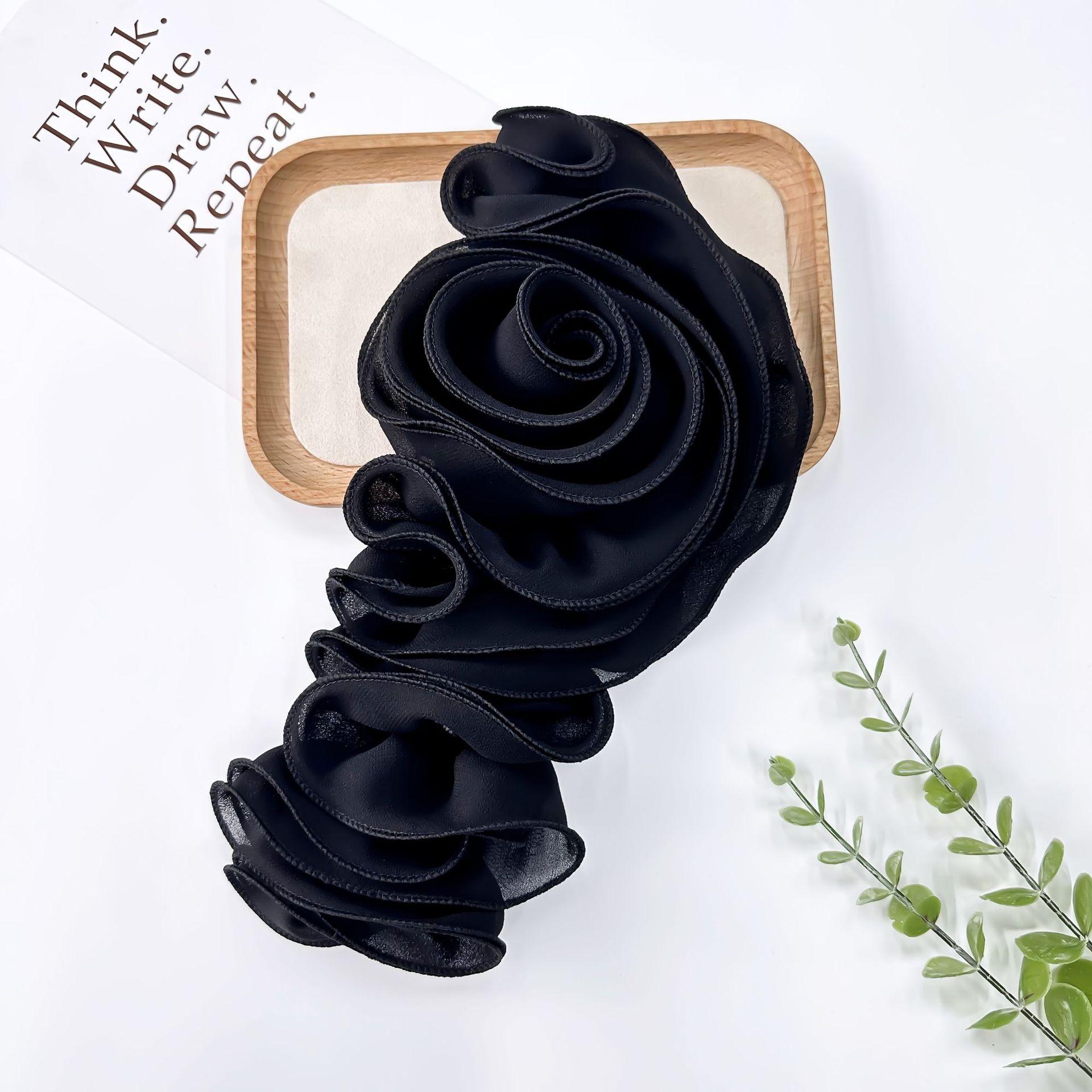 

Mesh Large Lace Decorative Accessories Wavy Pleated Flowers Diy Handmade Accessories Corsage Cloth Sticker X3348 Black