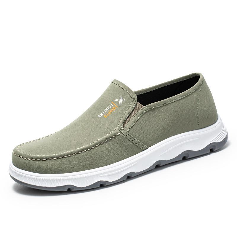 One-pedal casual cloth shoes casual men's single shoes autumn new middle-aged and elderly shoes comfortable low-top round head single