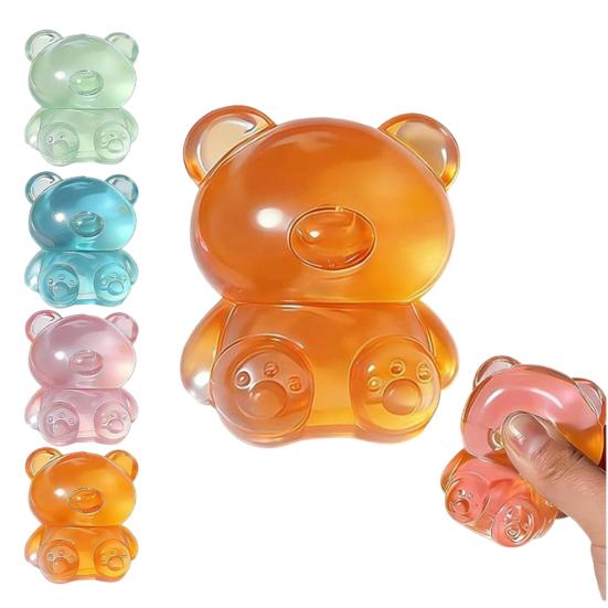 Little Bear Squeeze Toy Soft TPR Fidget for Stress Relief Realistic Gummy Candy Design Slow-Rising Toy Novelty Gift for Anxiety Party Favors