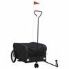VidaXL Bicycle Trailer, Transport Cart with Safety Flag, Bicycle Stroller with Wheels and Hitch, 94073