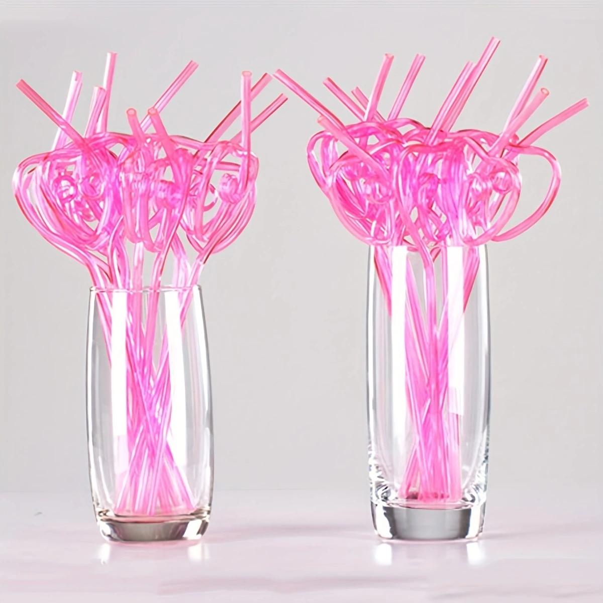 

5 шт. - креативные моделирующие трубочки PETG гнущиеся моделирующие трубочки Пять штук розовых трубочек 5pcs розовый