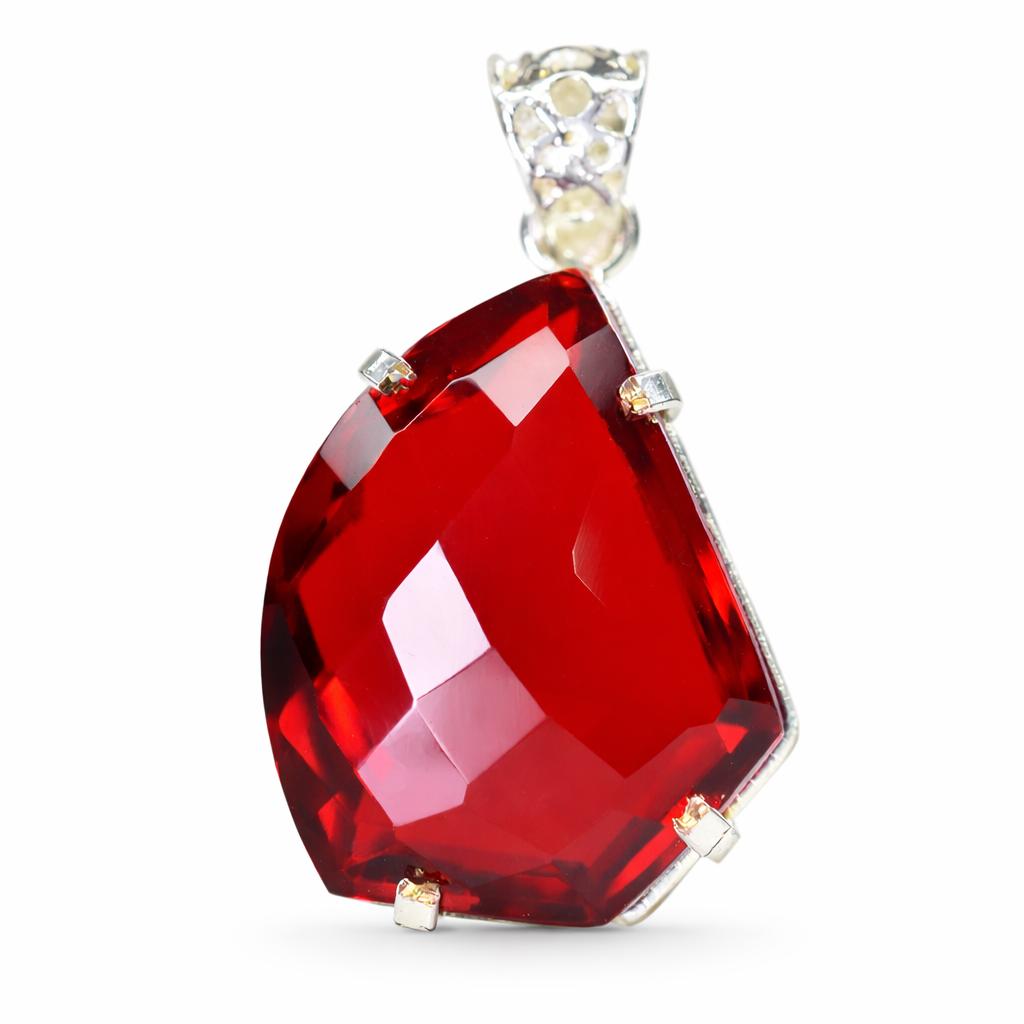 

Unique Fancy Cut 84.20 Ct Lab Created RED Ruby Pendant Jewelry Free Delivery MY.PD-98-NS 30.2 mm Approx. червоний