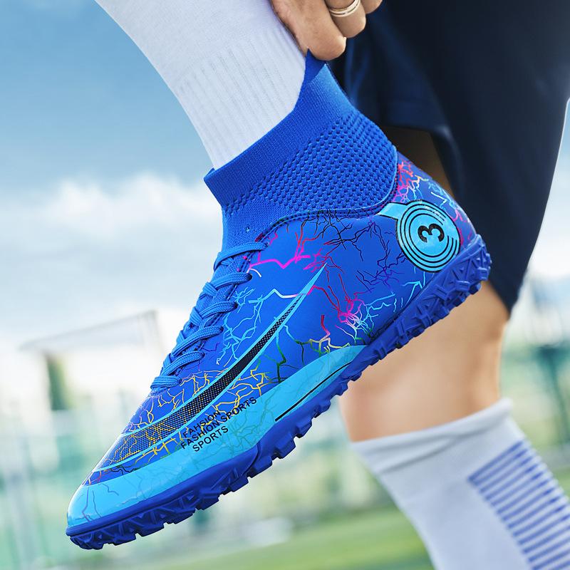 Large Size New Adult High-top Football Shoes Men's Long Nails AG Children's TF Broken Nails Breathable Student Training Shoes Women