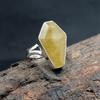 Coffin Shape Yellow Sapphire Gemstone 925 Sterling Silver Ring Jewelry, Handmade Artisan Gift Ring