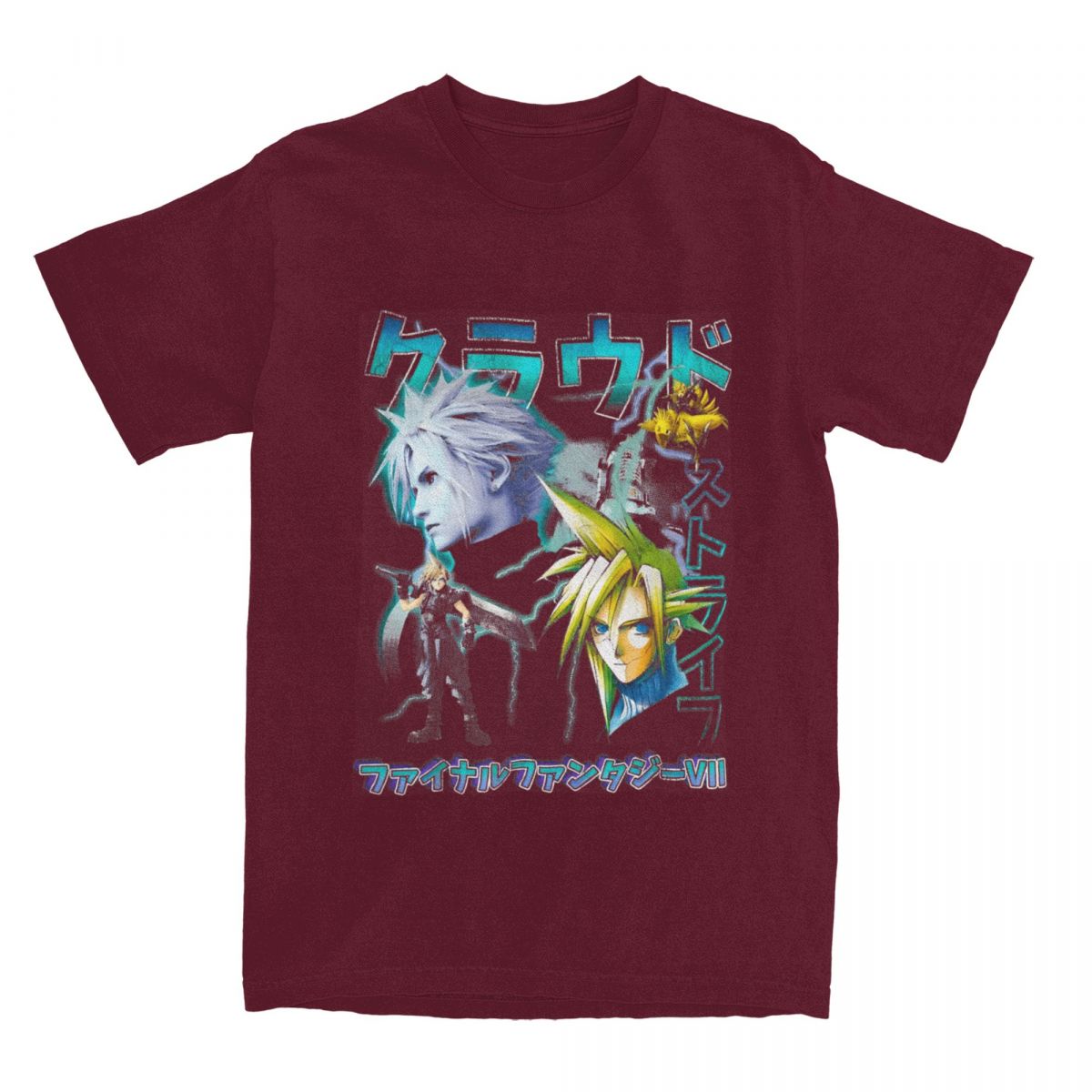 Men Final Fantasy Seven T Shirts Cloud Strife Pure Cotton Tops Beach Classic T Shirt O Neck Harajuku Casual Tshirt Plus Size 4XL