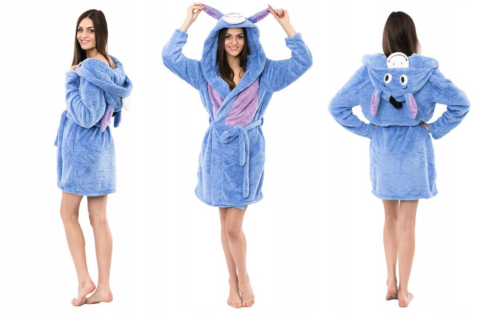 Women's Bathrobe, Bathing Suit, Warm Plush, Gift, Donkey Hood