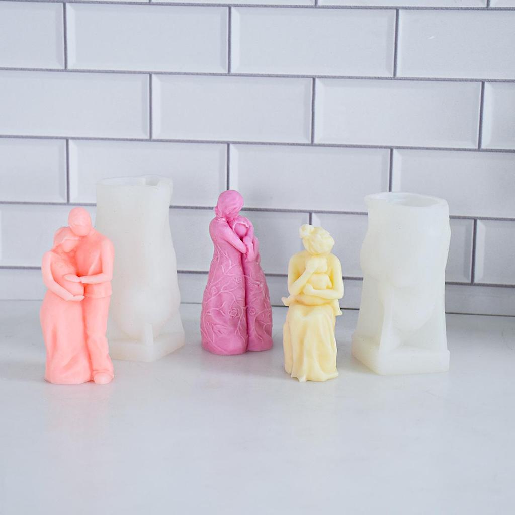 Pregnant Woman & Child Silicone Mold for DIY Aromatic Plaster Candle